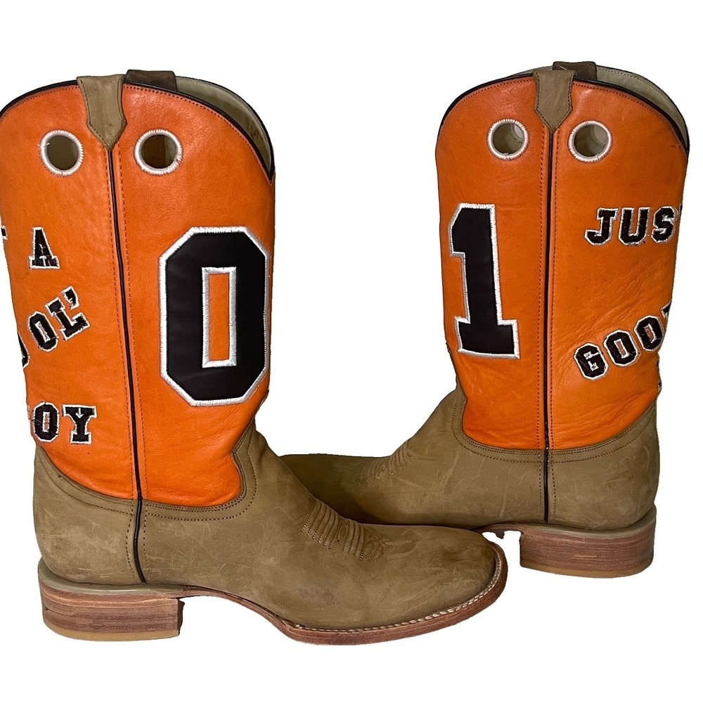 RockinLeather Men's 11.5D  Dukes Of Hazzard General Lee 01 Boots Orange 1156